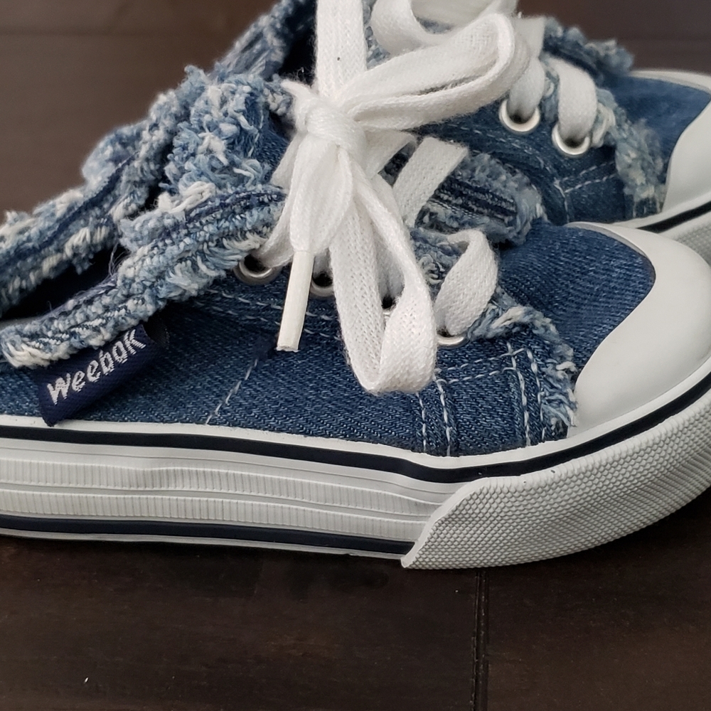 Girl's Weebok Blue Jean Slip-on Sneakers